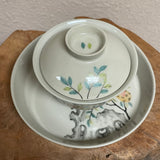 Ash Glaze Yellow Pomegranate Gaiwan and Hucheng, 125mL