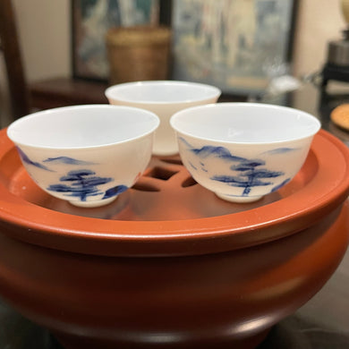 Vintage 1990s Chaozhou Gongfu Teacups (3pcs)