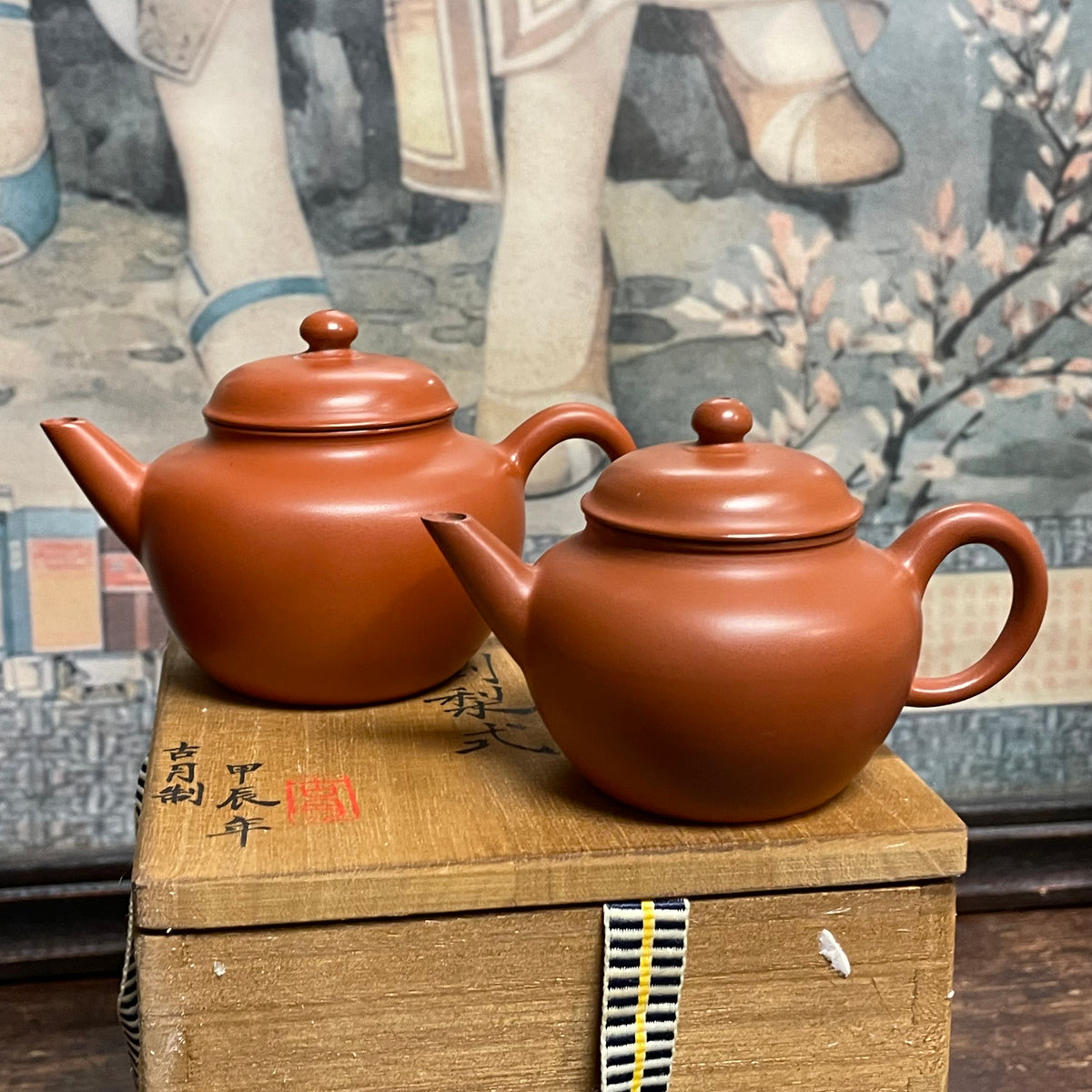 瓶床 松下喜山 錫 共箱 Tea pot mat made of tin 38A145F1-594B-4D03-AAAC-