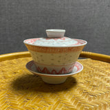 Vintage-style Linglong 玲珑 Rice Pattern Gaiwan