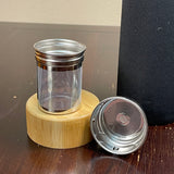 400mL Double Glass Vacuum Tea Flask with Bamboo Lid