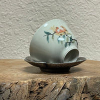 Yellow pomegranate ash glaze teacup, 35mL