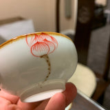 Handpainted lotus tea strainer