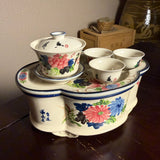 Vintage-style Chaozhou Glazed Ceramic Tea Set