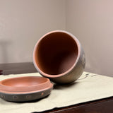 Nixing Drum Tea Caddy w/ Carved Lotus