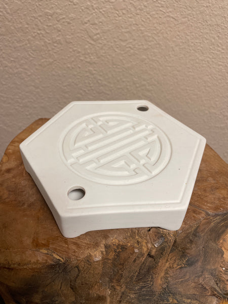 Hexagonal White Ceramic Trivet, Longevity