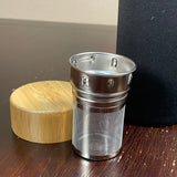 400mL Double Glass Vacuum Tea Flask with Bamboo Lid