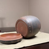 Nixing Drum Tea Caddy w/ Carved Lotus