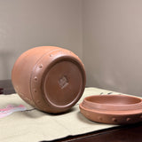 Nixing Drum Tea Caddy w/ Carved Lotus