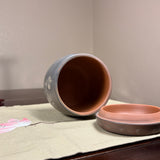 Nixing Drum Tea Caddy w/ Carved Lotus