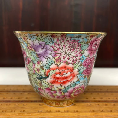 Handmade Falangcai 珐琅彩 Enamel Peony Teacup, 85mL