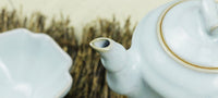 Ru Kiln Sky Blue Petal Shaped Tea Set