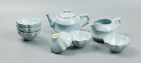 Ru Kiln Sky Blue Petal Shaped Tea Set