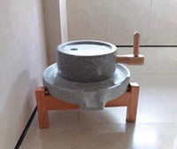 Polished Stone Mill w/ Wood Stand