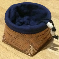 Handmade Rattan and Linen Carry Bag