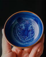 Wood-fired Qinghua Teacup Tiger Poem Lao Taoni, 85mL