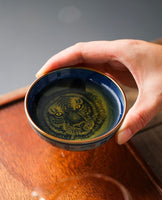 Wood-fired Qinghua Teacup Tiger Poem Lao Taoni, 85mL