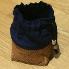 Handmade Rattan and Linen Carry Bag