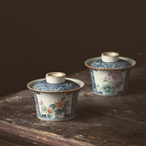 Jingdezhen Qinghua Peony or Chrysanthemum Gaiwan, 120mL