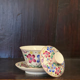 Flower and Vine Enamel Gaiwan and Teacups