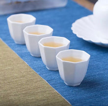 White Porcelain Octagonal Tea Cups