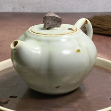 Milky Glazed Teapot with Stone Knob