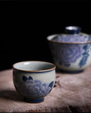 Peony Gaiwan, 160mL and Peony Teacups, 80mL