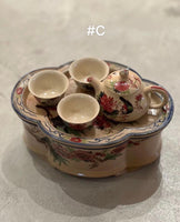 Glazed Old Ore Wu Cai Chicken Tea Set, 80mL