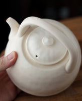 Jingdezhen 900mL Cloud White Clay Tea Kettle and Stove Suite