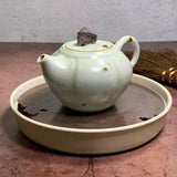 Milky Glazed Teapot with Stone Knob