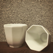 White Porcelain Octagonal Tea Cups