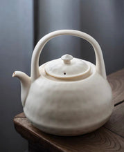 Jingdezhen 900mL Cloud White Clay Tea Kettle and Stove Suite