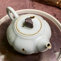 Milky Glazed Teapot with Stone Knob