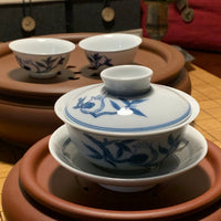 Early 2000s Qinghua Pomegranate Gaiwan set