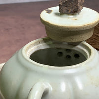 Milky Glazed Teapot with Stone Knob