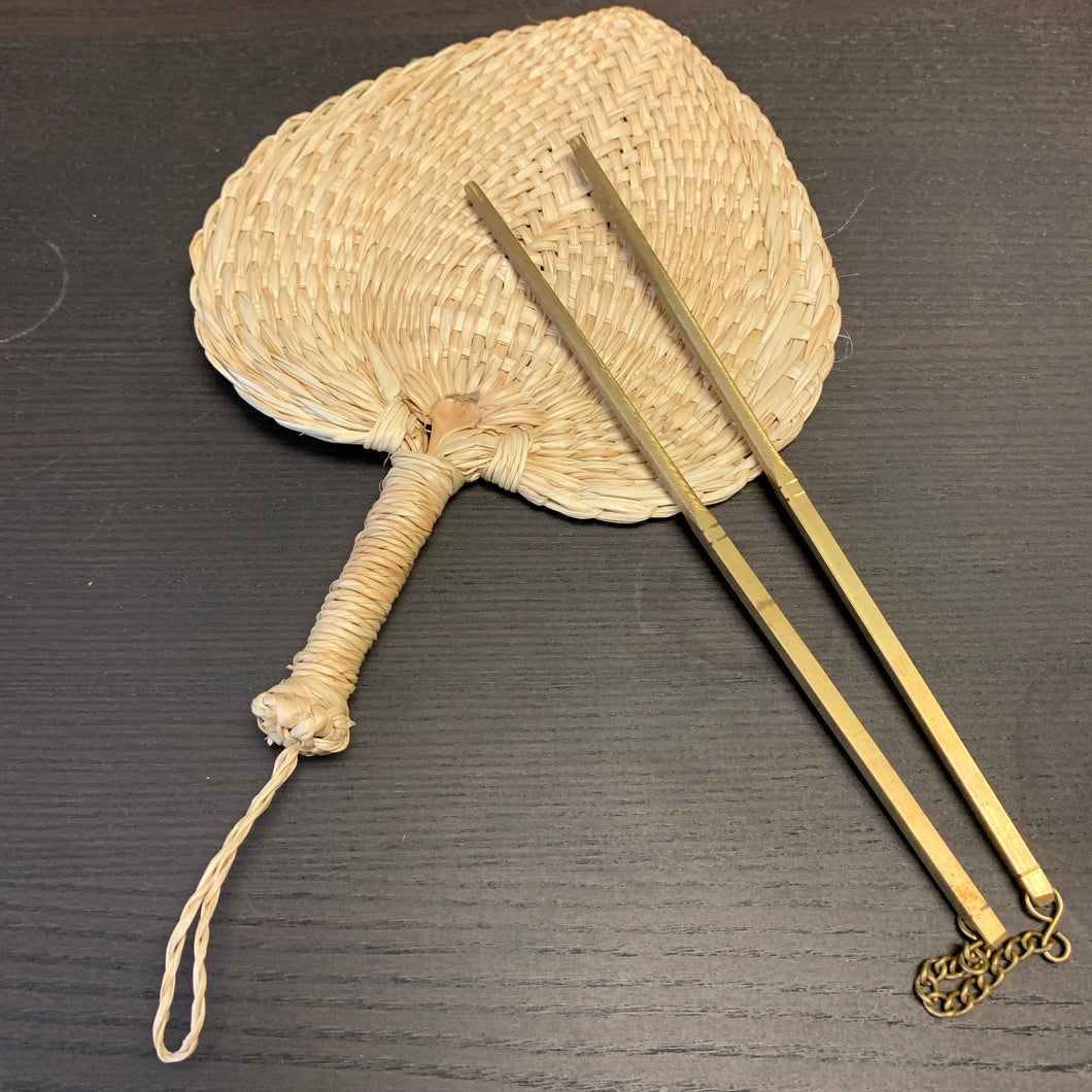 Brass Chopsticks and Cattail Fan